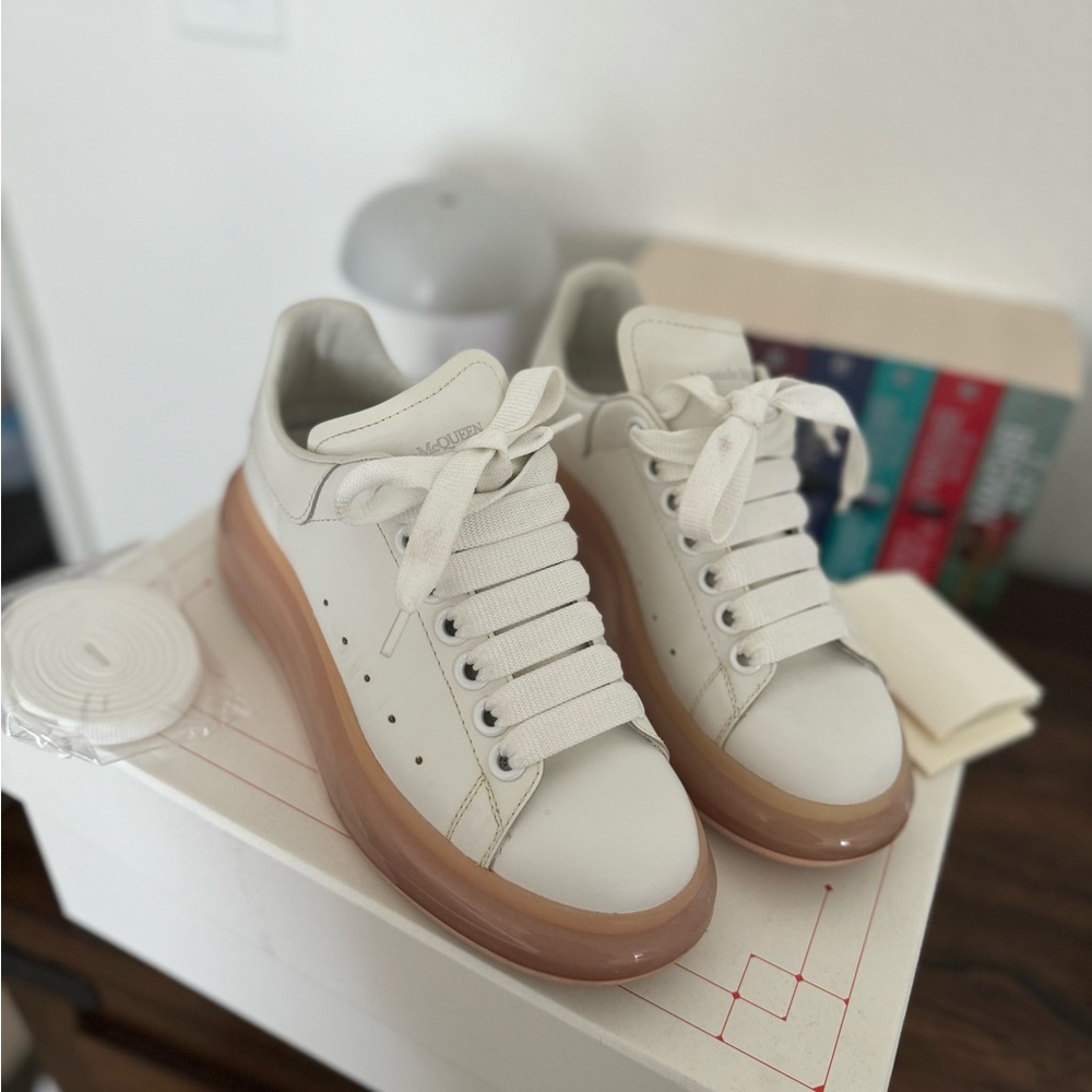 Alexander McQueen oversized white and pink sneakers